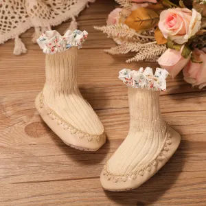 Baby Floral Graphic Ruffle Floor Socks #1063945