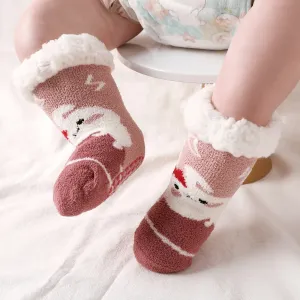 Baby / Toddler Christmas Pattern Fleece-lining Thermal Socks #984407
