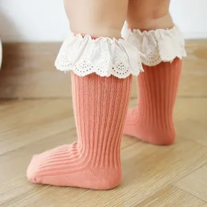 Baby / Toddler Lace Ruffled Antiskid Middle Socks #1286591