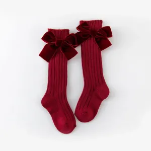 Baby/toddler Velvet bow stockings for Girl #1196693