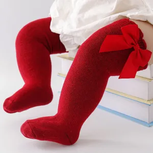 Bow mid-calf socks available in 6 colors for Baby/toddler