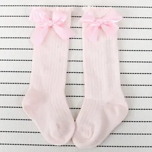 Sweet Solid Bow Decor Socks for Baby and Toddler Girl #187224
