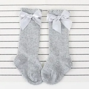 Sweet Solid Bow Decor Socks for Baby and Toddler Girl #187230