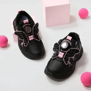 Kids Girl 3D Hyper-Tactile Butterfly Design Rotating Button Sports Shoes #1329700