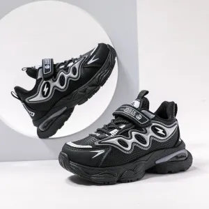 Kids Girl/Boy Solid Color Fiber Mesh Cloth Velcro Sports Shoes