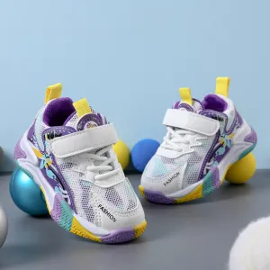 Toddler / Kid Letter Detail Purple Mesh Breathable Sneakers #865503