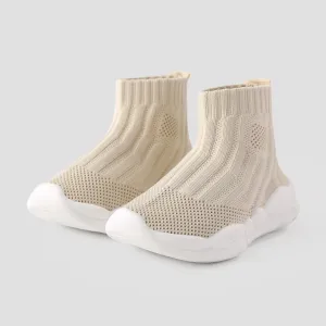 Toddler Solid Breathable Slip-on Athletic Flyknit Sports Shoes #1316056