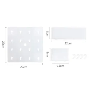 1pc Plastic Pegboard Combination Kit Decorative Wall Mounted Floating Shelves for Entryway Living Room Kitchen Bathroom #799075