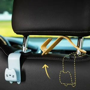 2pcs/4pcs Car Seat Headrest Hook Multifunctional Cute Cartoon Car Seat Storage Organizer for Tablet Tote Bag Kettle Car Seat Assecories #199804