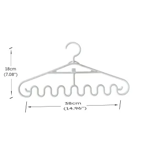 3-pack Wave Hangers Non-Slip Plastic Multifunction Hanging Drying Rack for Ties Scarfs Clothes Bags #204841