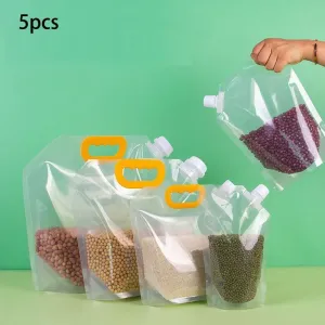 5-Pack Sealed Storage Bags for Coffee Beans and Grains