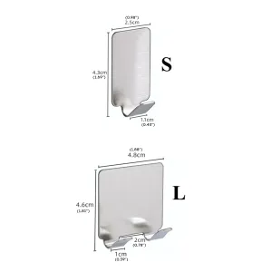 8-pack 304 Stainless Steel Hook Wall Hanger Waterproof Self Adhesive Heavy Load Rack Bathroom Accessories #855317