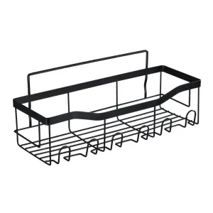 Wall-mounted Iron Bathroom Organizer Shelf for Quick and Non-damaging Installation