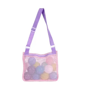 Mesh Beach Tote Large Capacity Foldable Beach Toy Bag Travel Tote Bags #1079958