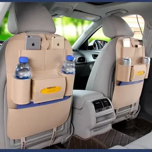 Multi Car Seat Storage Bag Practical Car Seat Back Organizer Storage Bags Car Hanging Pocket Car Interior Accessories  (Gray) #1040885