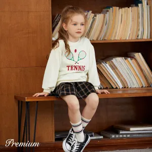 2pcs Cotton Blend  Medium Thick School Toddler Girl  Dress Set with Pleat #1058741