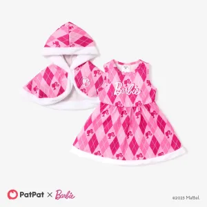 Barbie Toddler Girl Plaid Shawl and Dress Suit #1196671