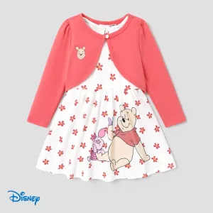 Disney Winnie the Pooh Toddler Girl 2pcs Character Print Cardigan and Dress Set #1108846