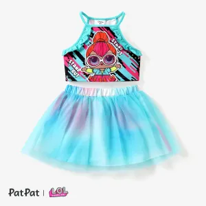 LOL Surprise 2pcs Toddler Girls Character Print Top with Mesh Skirt Set