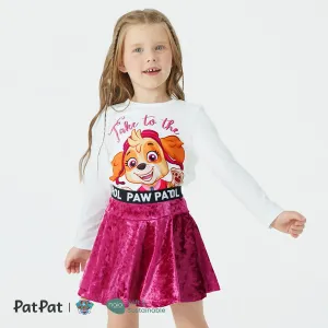 PAW Patrol Toddler Girl 2pcs Character Print Long-sleeve Top and Letter Tape Skirt Set #1059415