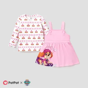 PAW Patrol Toddler Girl Allover Snowflake Print Graphic Top and Camisole Dress sets