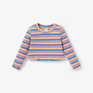 Toddler Girl Double-Breasted Grid Coat/Sweet Stripe Design Animal Butterfly Tee #1163942