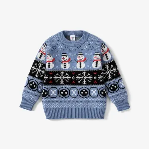Toddler Boy/Girl Christmas Snowman Pattern Sweater #1095489