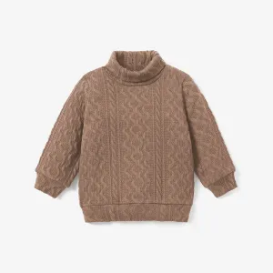 Toddler Boy Turtleneck Cable Knit Textured Sweater #814716