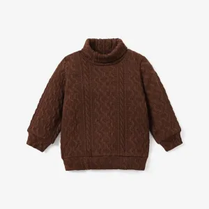 Toddler Boy Turtleneck Cable Knit Textured Sweater #814723