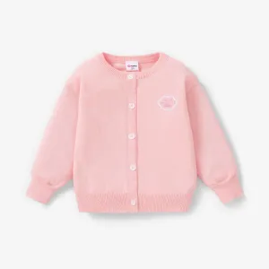 Toddler Girl Button Design Sweater #1319083