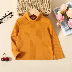 Toddler Girl Turtleneck Solid Color Ribbed Knit Sweater #217815
