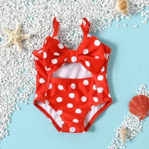 Baby Girl Allover Polka Dot Print Cut Out One-Piece Swimsuit #731290