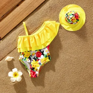 Baby Girl Sweet Tropical Ruffle Swimsuit #1332468