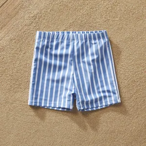 Family Matching Allover Stripe Pattern One-piece Swimsuit or Swim Trunks Shorts #1033482