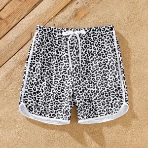 Family Matching Leopard Printed Swim Trunks or Twist Knot High-Waist Swimsuit #1321573