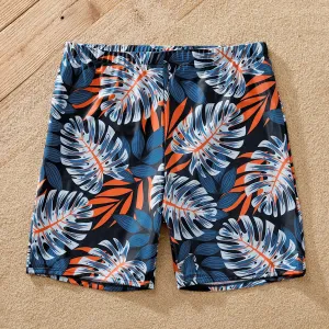 Family Matching Plant Print Ruffled Two-piece Swimsuit or Swim Trunks Shorts #1039774