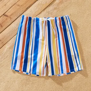 Family Matching Stripe Swim Trunks or Ditsy Floral Shirred Two-Piece Swimsuit #1320954