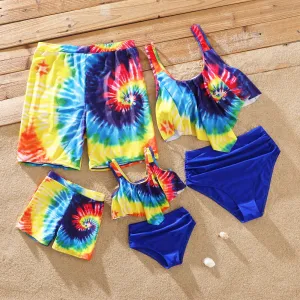 Family Matching Tie Dye Tank Crop Top Bikini Set Swimwear or Swim Trunks Shorts #200618