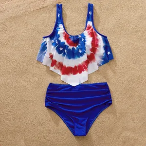 Independence Day Family Matching Colorblock Two-piece Swimsuit or Swim Trunks Shorts #1034533