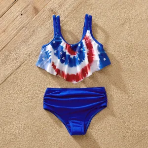 Independence Day Family Matching Colorblock Two-piece Swimsuit or Swim Trunks Shorts #1034539