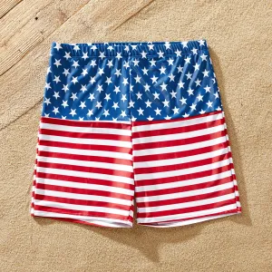 Independence Day Family Matching Cut Out Detail One-piece Swimsuit or Swim Trunks Shorts #917333