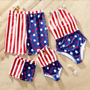 Independence Day Family Matching One-piece Swimsuit and Swim Trunks #1033181
