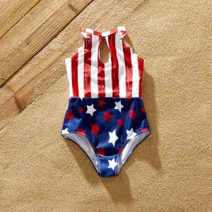 Independence Day Family Matching One-piece Swimsuit and Swim Trunks #1033182