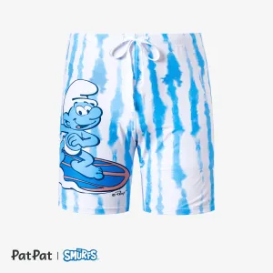 Smurfs Family Matching Graphic Stripe Pattern Swimsuit/swimming trunks #1319426