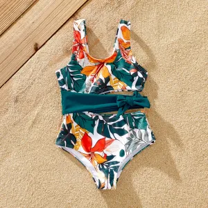 Tropical Family Swimwear Set - 2 Pieces Unisex Casual Plants and Floral #1327977