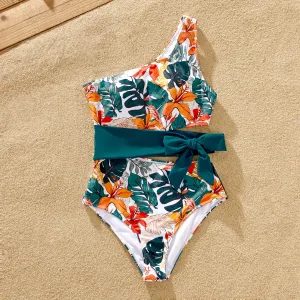 Tropical Family Swimwear Set - 2 Pieces Unisex Casual Plants and Floral #1327979
