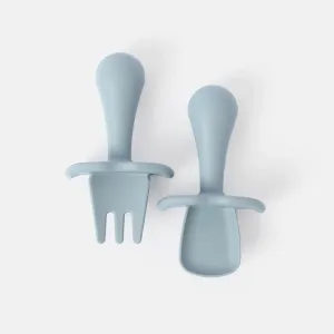 2Pcs Silicone Baby Feeding Set Includes Spoons & Forks Infant Newborn Utensil Set for Self-Training #725470