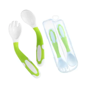 2Pcs Silicone Spoon for Baby Utensils Set Auxiliary Food Toddler Learn To Eat Training Bendable Soft Fork Infant Children Tableware #843171