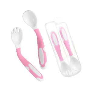 2Pcs Silicone Spoon for Baby Utensils Set Auxiliary Food Toddler Learn To Eat Training Bendable Soft Fork Infant Children Tableware #843172