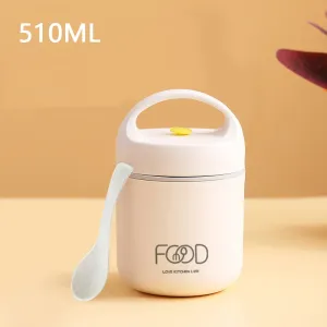 510ML Insulated Lunch Box Stainless Steel Hot Food Jar with Spoon for School Office Picnic Travel Outdoors #799081